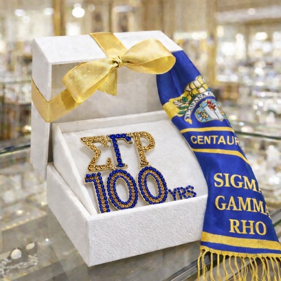 Sigma‎ Gamma Rho Brooch Rhinestone Pin 100 Years - Picture 3 of 4